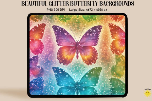 Download Rainbow Glitter Butterfly Pattern - Premium Bundle