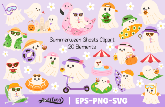 Download Summerween Halloween Ghosts Clipart - Ghosts Collection