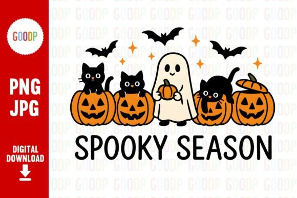 Download Spooky Season Cats &amp; Ghost Png - Premium Resources