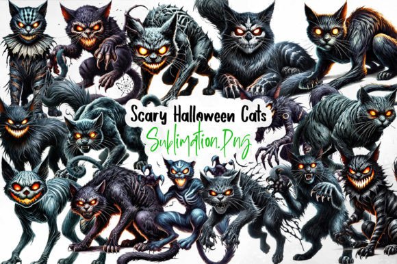 Download Spooky Halloween Cats Sublimation - Premium Resources