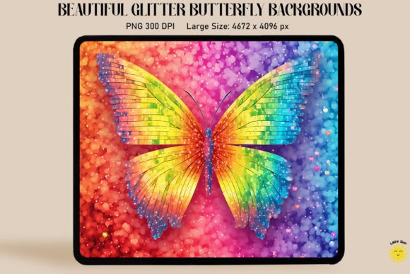 Download Rainbow Glitter Butterfly Backgrounds - Premium Resources