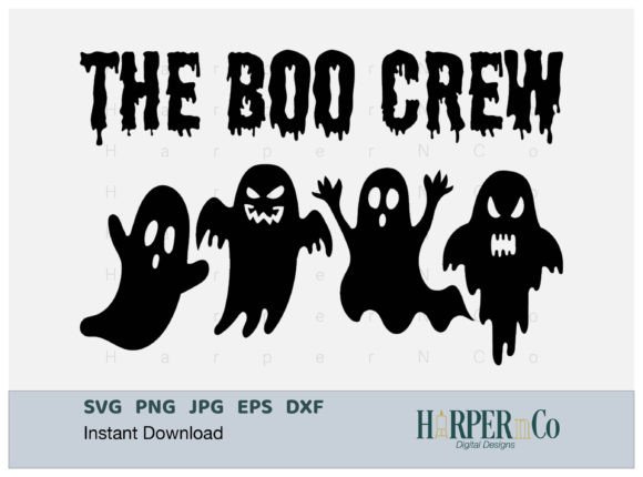 Download Boo Crew SVG, Halloween Ghosts PNG, DXF - Ghosts Collection