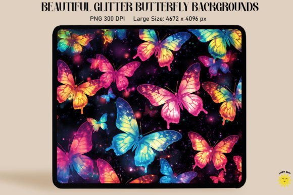 Download Rainbow Glitter Butterfly Pattern - Premium Bundle