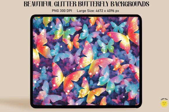 Download Rainbow Glitter Butterfly Pattern - Premium Resources